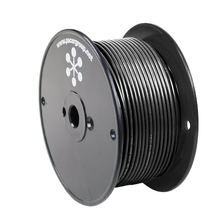 Pacer Group Primary Wire, Marine, 18 AWG, 1C C, Black, PVC, Stranded, 600V, 250 ft. WUL18BK-250